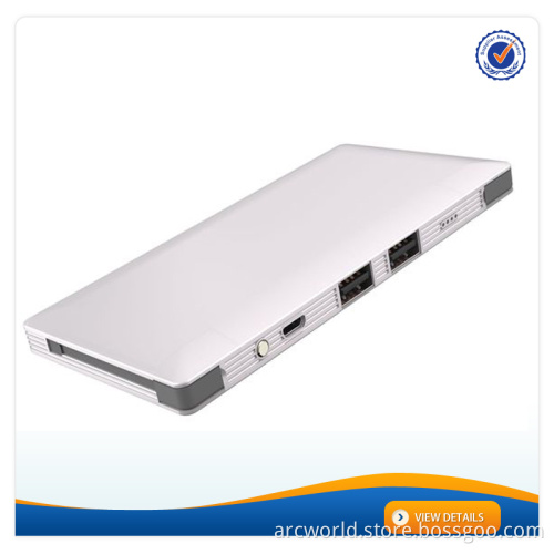 AWC928 Build in Cable USB 4 Port Charger 10000mAh High Power Smart Battery Charger 11mm Slim Portable Power Bank